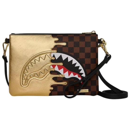 Sprayground Τσαντάκι ώμου Sharks In Paris Gold Drip Crossover Clutch